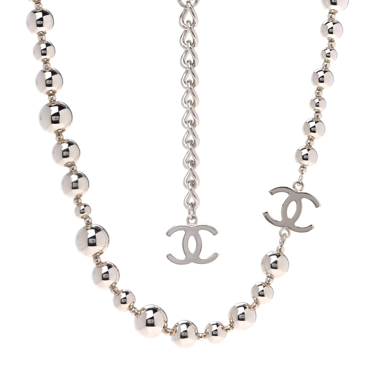 Chanel Metal CC Bead Necklace Gold 1 of 5