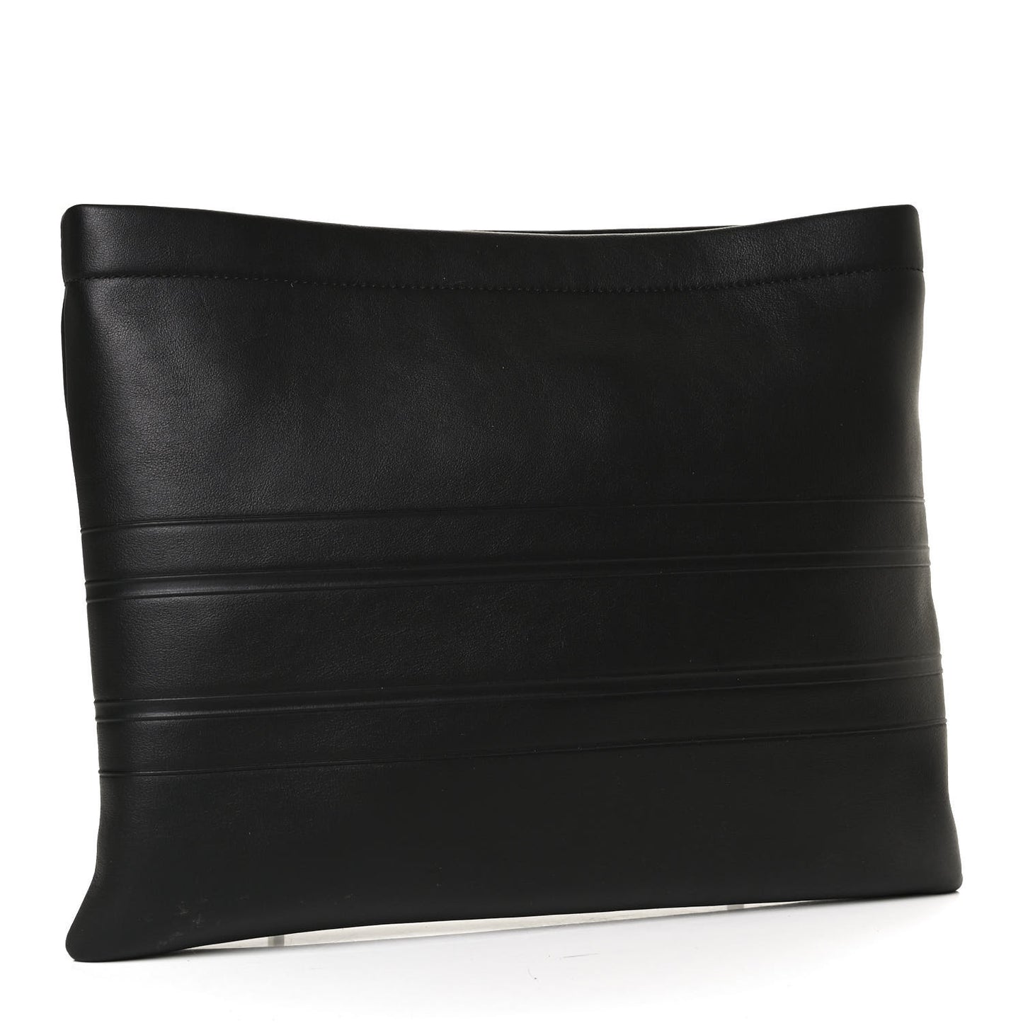 Calfskin Medium Diordouble Zip Pouch Black