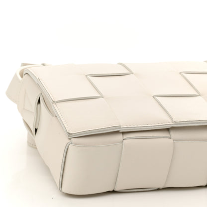 Bottega Veneta Lambskin Maxi Intrecciato Cassette Crossbody Bag White 8 of 9