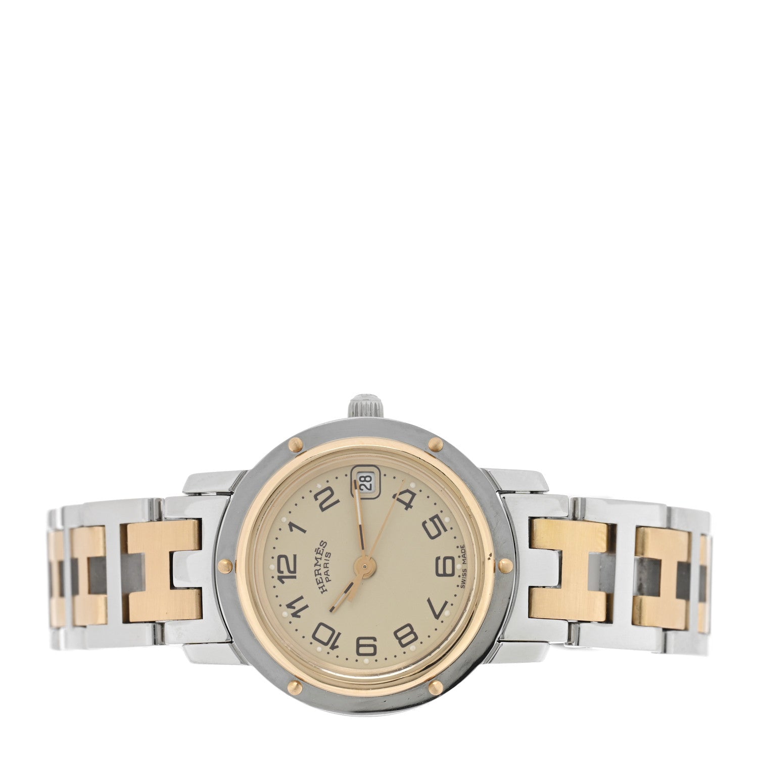 Hermes Stainless Steel 24mm Clipper Quartz Watch Gold 2 of 4