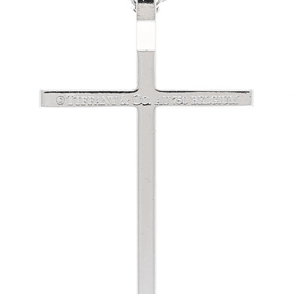 Tiffany 18K White Gold Diamond Metro Cross Pendant Necklace 5 of 5
