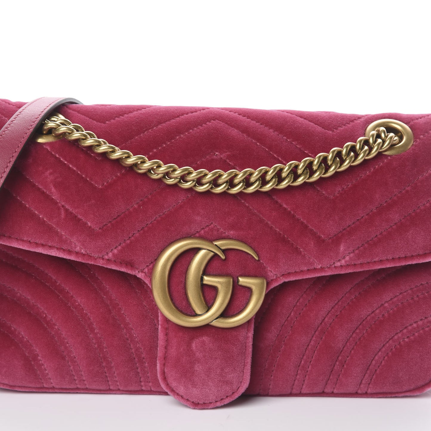 Velvet Matelasse Small GG Marmont Shoulder Bag Light Raspberry Rose