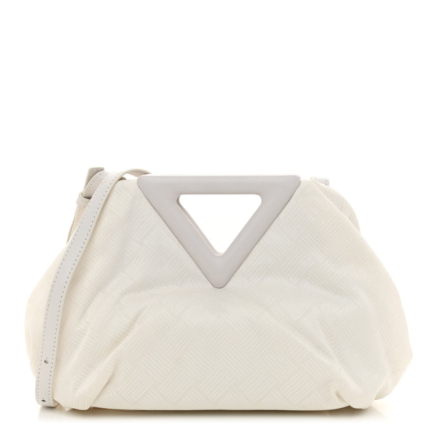 Nylon Jacquard Small The Point Triangle Bag Chalk