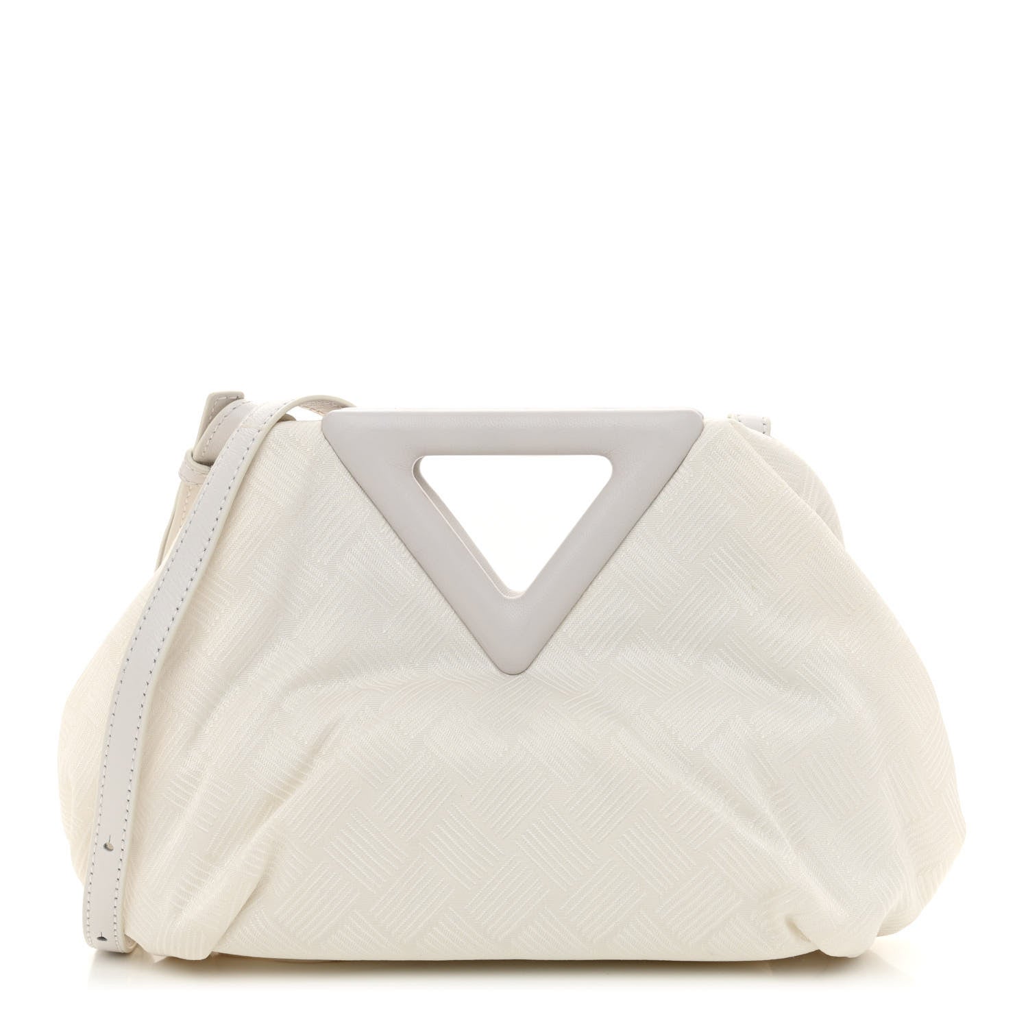 Bottega Veneta Nylon Jacquard Small The Point Triangle Bag Chalk 1 of 8