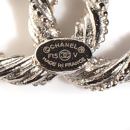 Chanel Crystal CC Twisted Earrings Silver 4 of 5