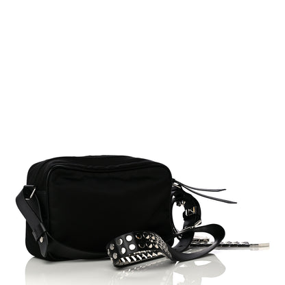 Prada Tessuto Nylon Studded New Vela Shoulder Bag Black 2 of 9