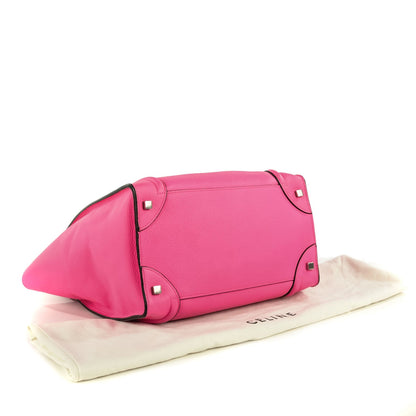 Celine Drummed Calfskin Mini Luggage Fluo Pink 4 of 9
