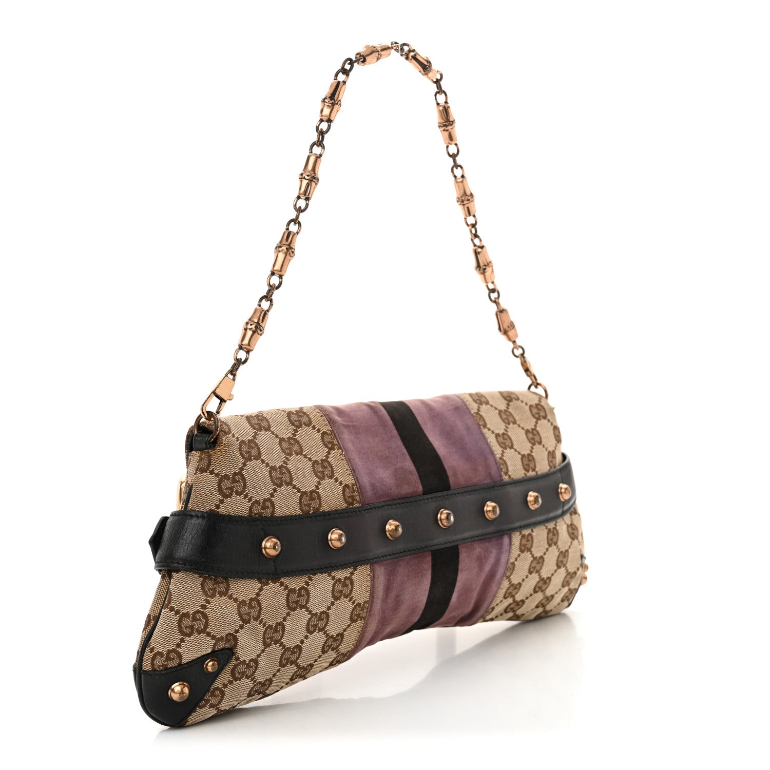 Gucci Tom Ford Monogram Horsebit Web Clutch Purple 3 of 16