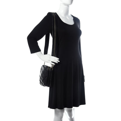 Chanel Lambskin Jersey Scales Zipper Shoulder Bag Black 2 of 10