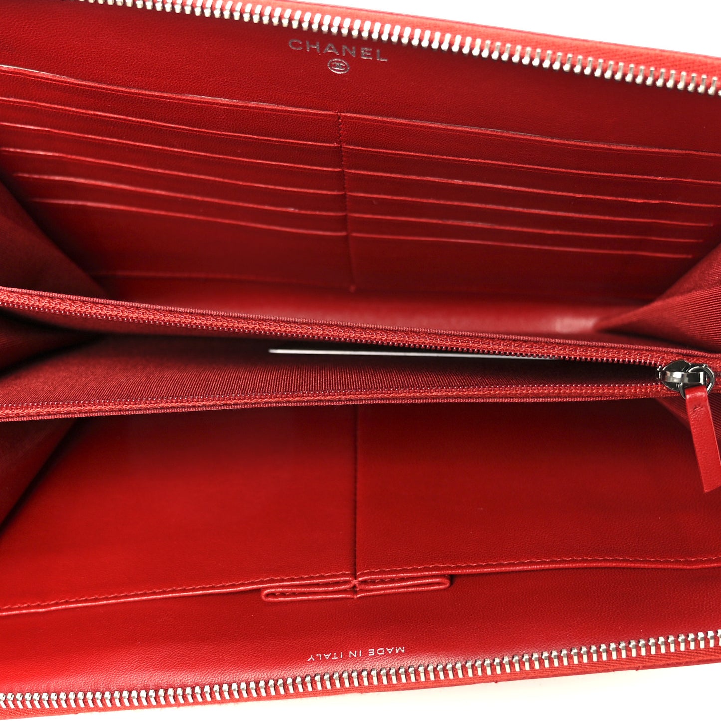 Lambskin Quilted Travel Case Red