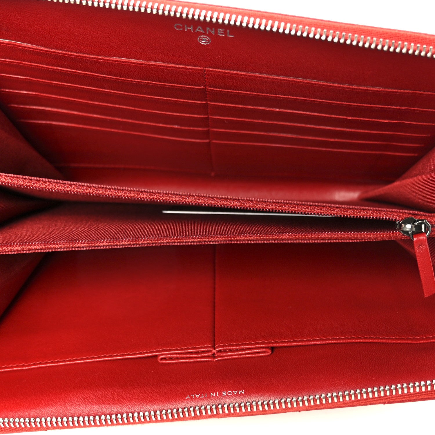 Chanel Lambskin Quilted Travel Case Red 5 of 10