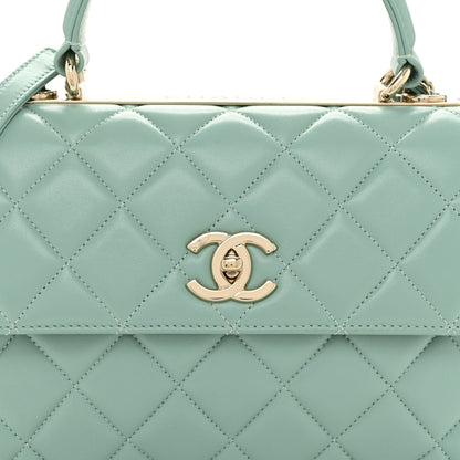 Chanel Lambskin Quilted Small Trendy CC Flap Dual Handle Bag Turquoise 8 of 15