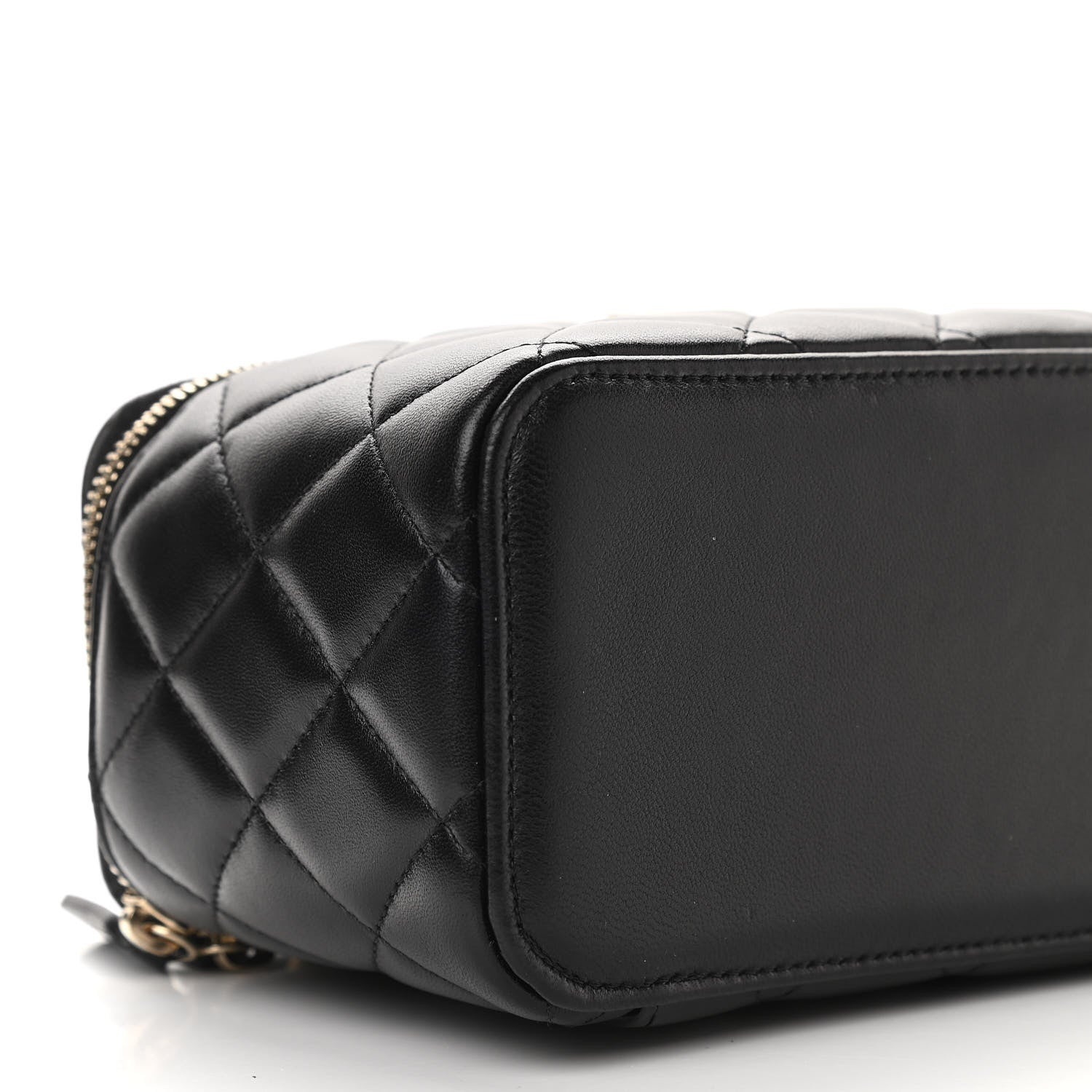 Chanel Lambskin Quilted Small Top Handle Vanity Case With Chain Black 9 of 14
