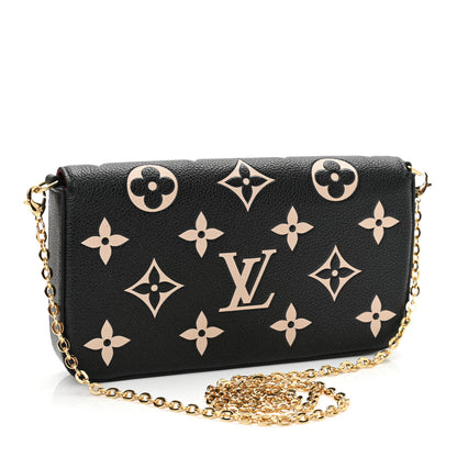 Louis Vuitton Empreinte Monogram Giant Felicie Pochette Black Beige 4 of 15