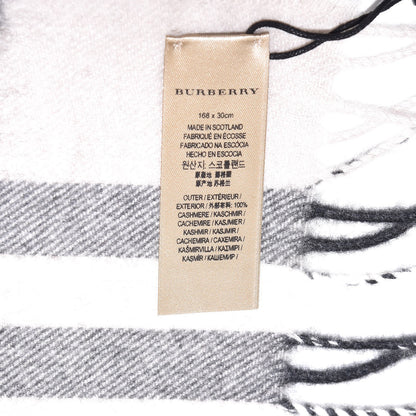 Burberry Cashmere Giant Check Fringe Scarf Stone 5 of 5