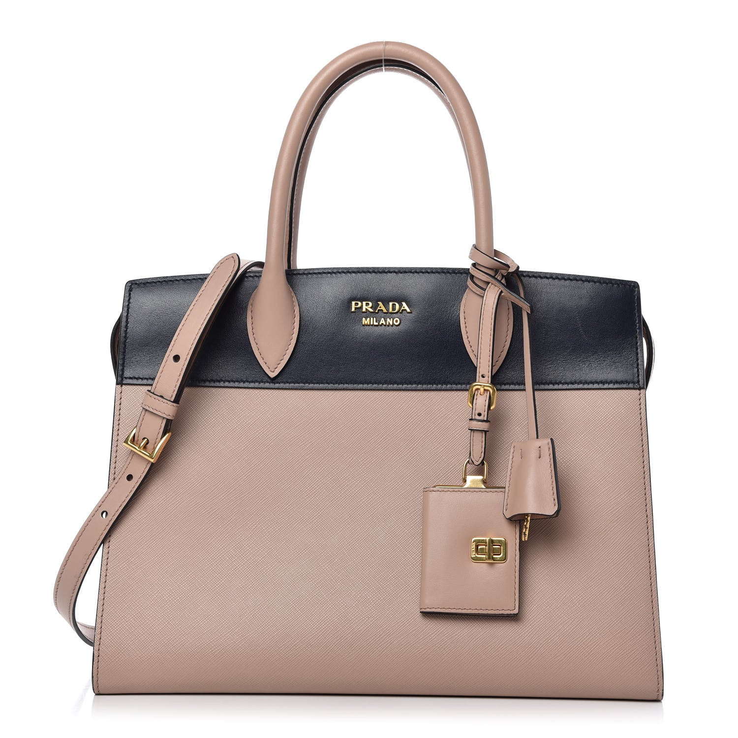 Prada Saffiano City Calfskin Medium Esplanade Cipria Baltico 1 of 11