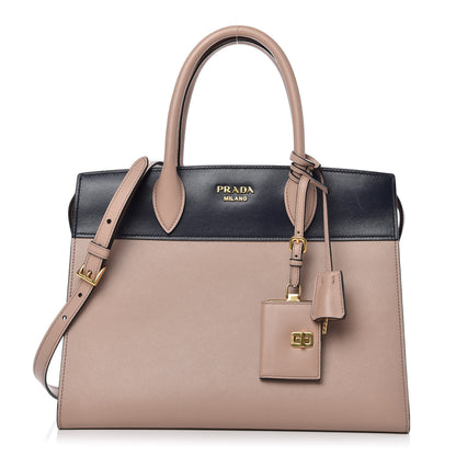 Prada Saffiano City Calfskin Medium Esplanade Cipria Baltico 1 of 11