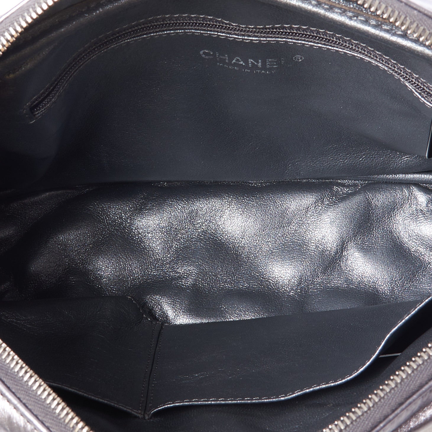 Chanel Metallic Aged Calfskin Quilted Medium Reissue Camera Case Dark Silver 8 of 9