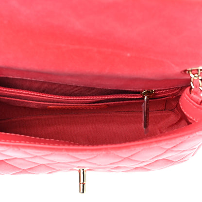 Chanel Velvet Quilted Mini Rectangular Pearl Crush Flap Coral 4 of 8