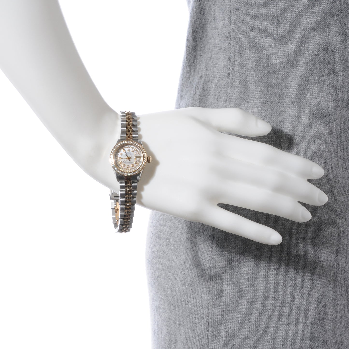 Stainless Steel 18K Yellow Gold Diamond Mother of Pearl Oyster Perpetual Datejust Watch 6917