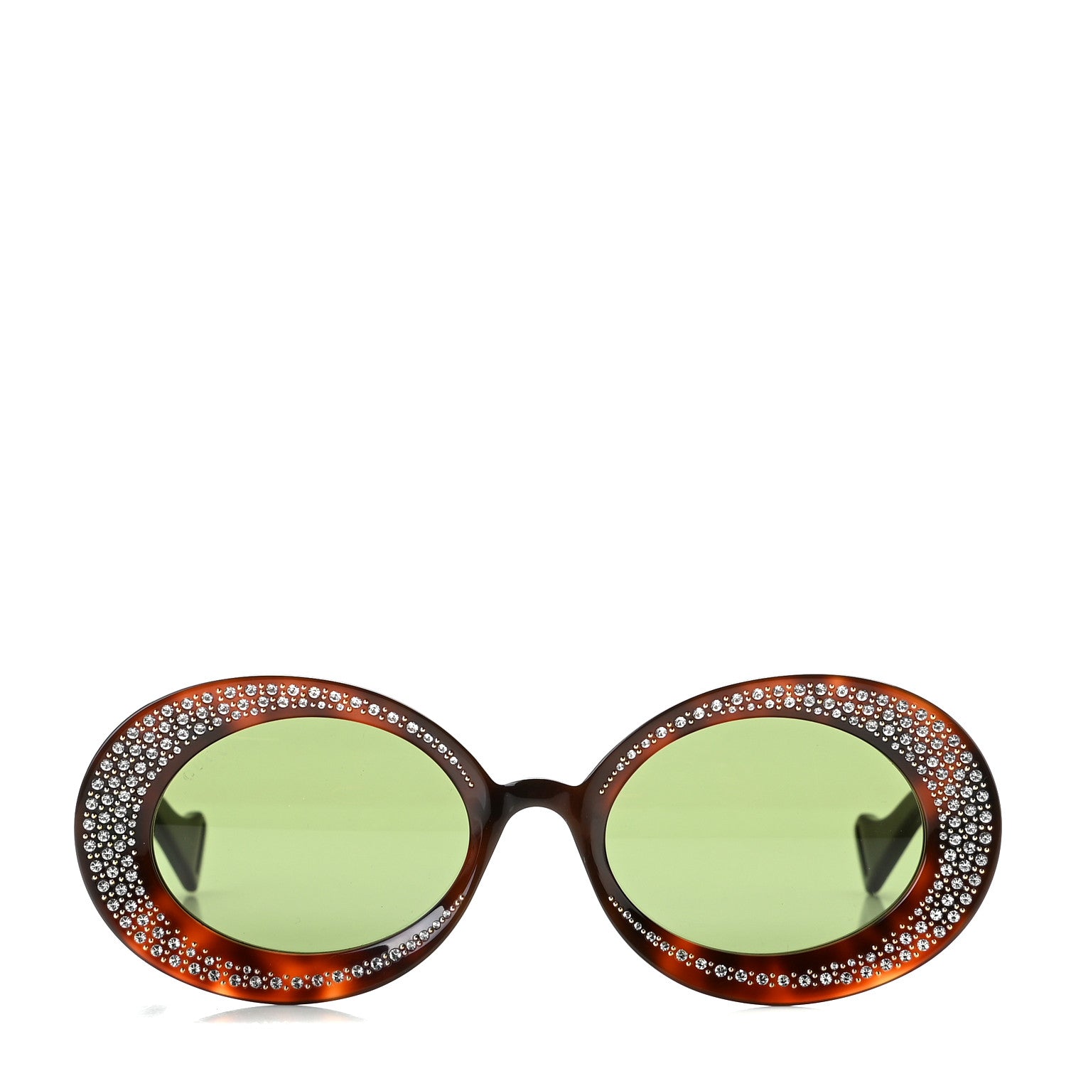 Gucci Acetate Crystal Round Sunglasses GG0618S Tortoiseshell 2 of 7
