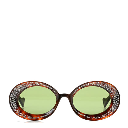 Gucci Acetate Crystal Round Sunglasses GG0618S Tortoiseshell 2 of 7