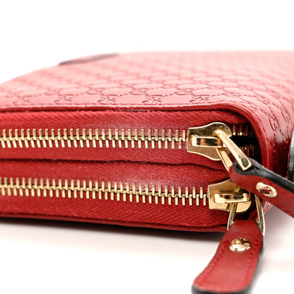 Gucci Microguccissima Zip Around Top Handle Travel Wallet Red 9 of 12
