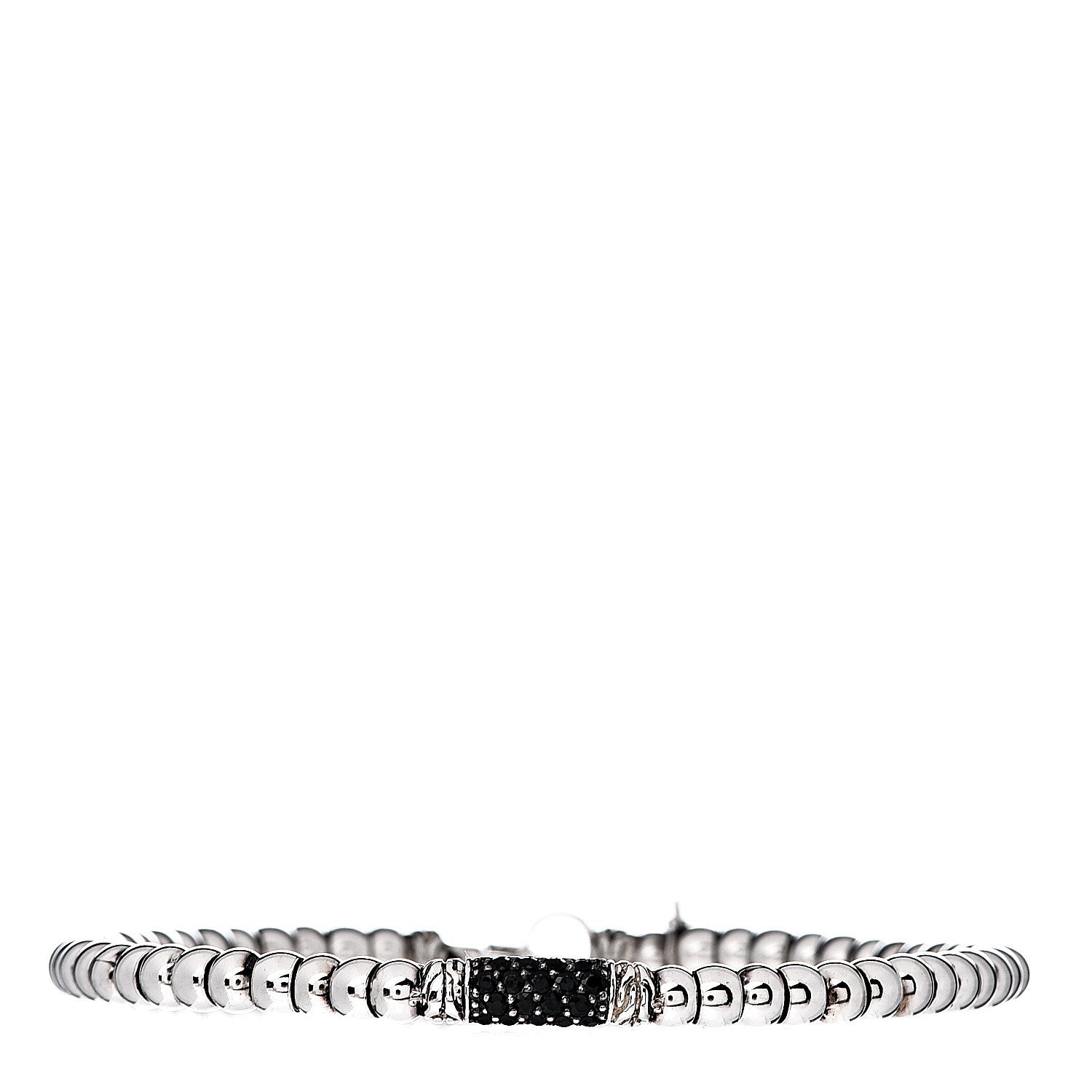 John Hardy Sterling Silver Black Diamond Bead Bracelet 1 of 4