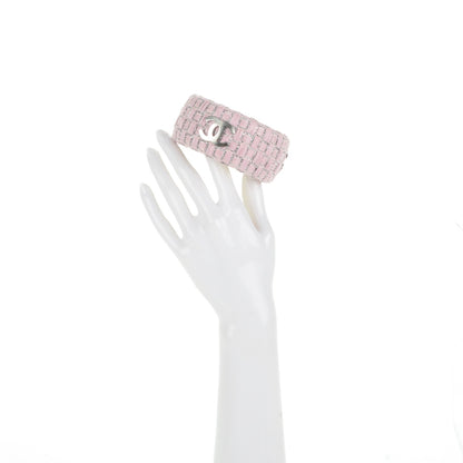 Chanel Woven Raffia CC Wide Bangle M Pink 2 of 4