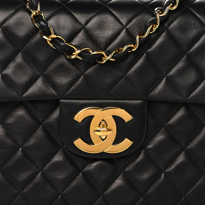 Chanel Lambskin Quilted XL Jumbo Single Flap Black 9 of 13