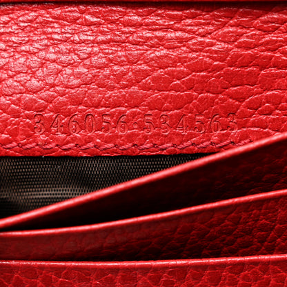 Gucci Monogram Dollar Calfskin Zip Around French Flap Wallet Beige Ebony Rosso 6 of 9