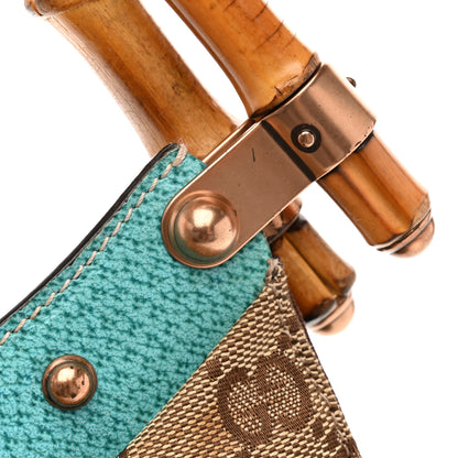 Gucci Monogram Bamboo Top Handle Bag Turquoise 11 of 15