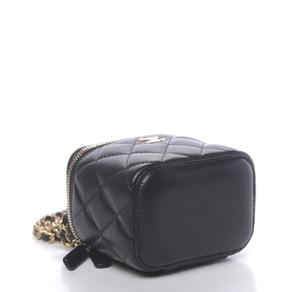 Chanel Lambskin Quilted Mini Pearl Crush Vanity Case With Chain Black 8 of 11