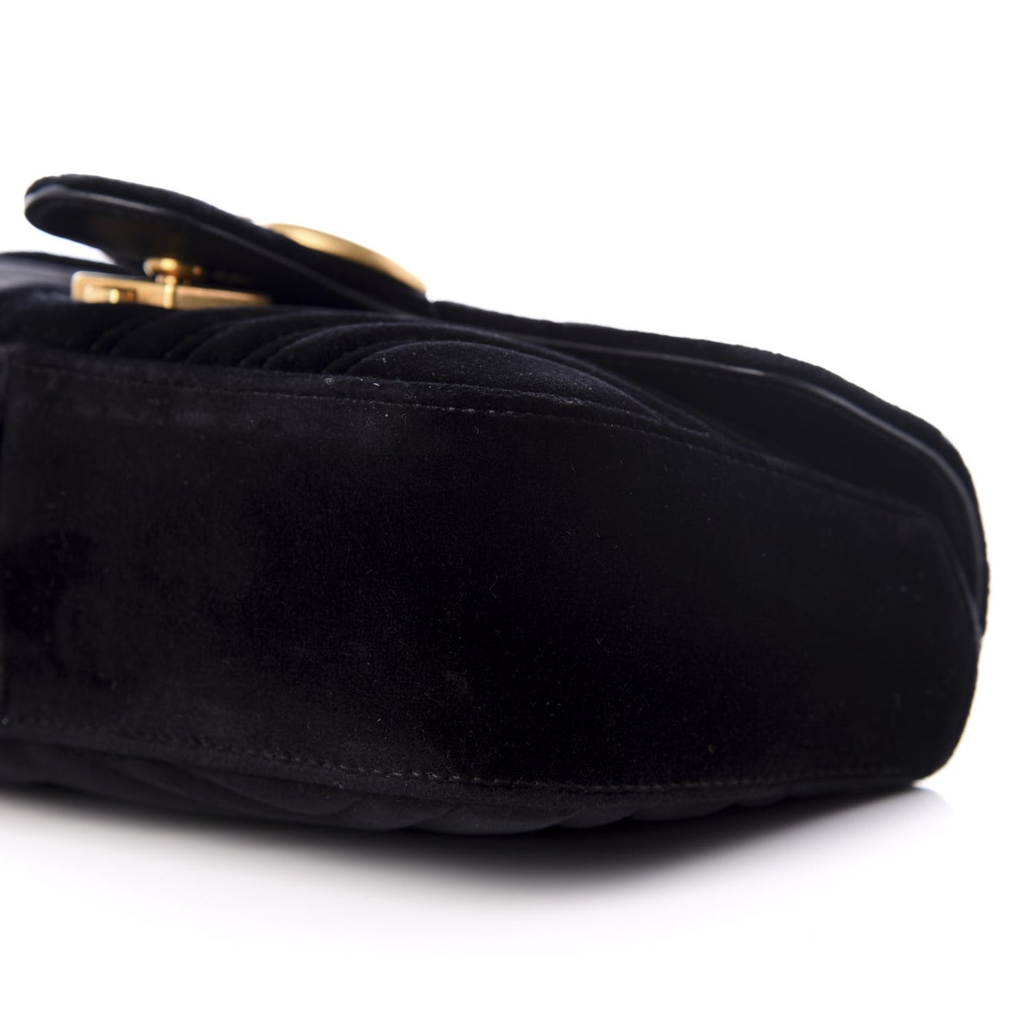 Velvet Matelasse Mini GG Marmont Shoulder Bag Black