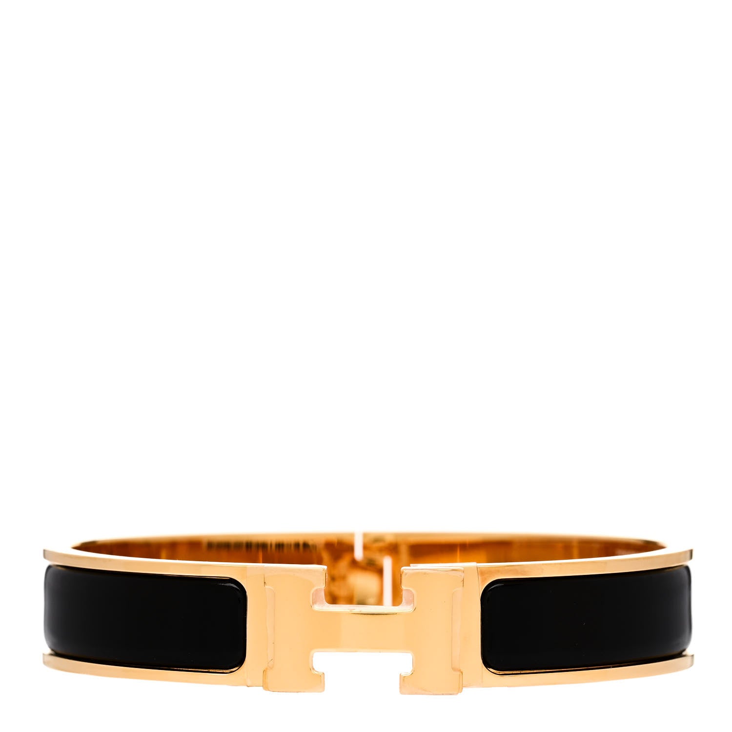 Hermes Enamel Narrow Clic Clac H Bracelet GM Black 1 of 5