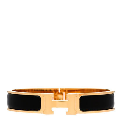 Hermes Enamel Narrow Clic Clac H Bracelet GM Black 1 of 5