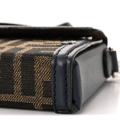 Fendi Recycled Fabric Jacquard Vitello King FF 1974 Baguette Soft Trunk Phone Pouch Tobacco Moro Notte 9 of 10