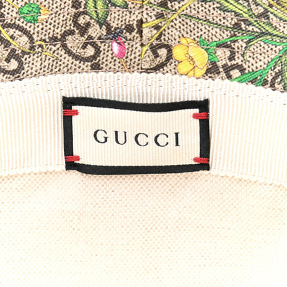 Gucci GG Supreme Monogram Flora Fedora Hat M White 6 of 7