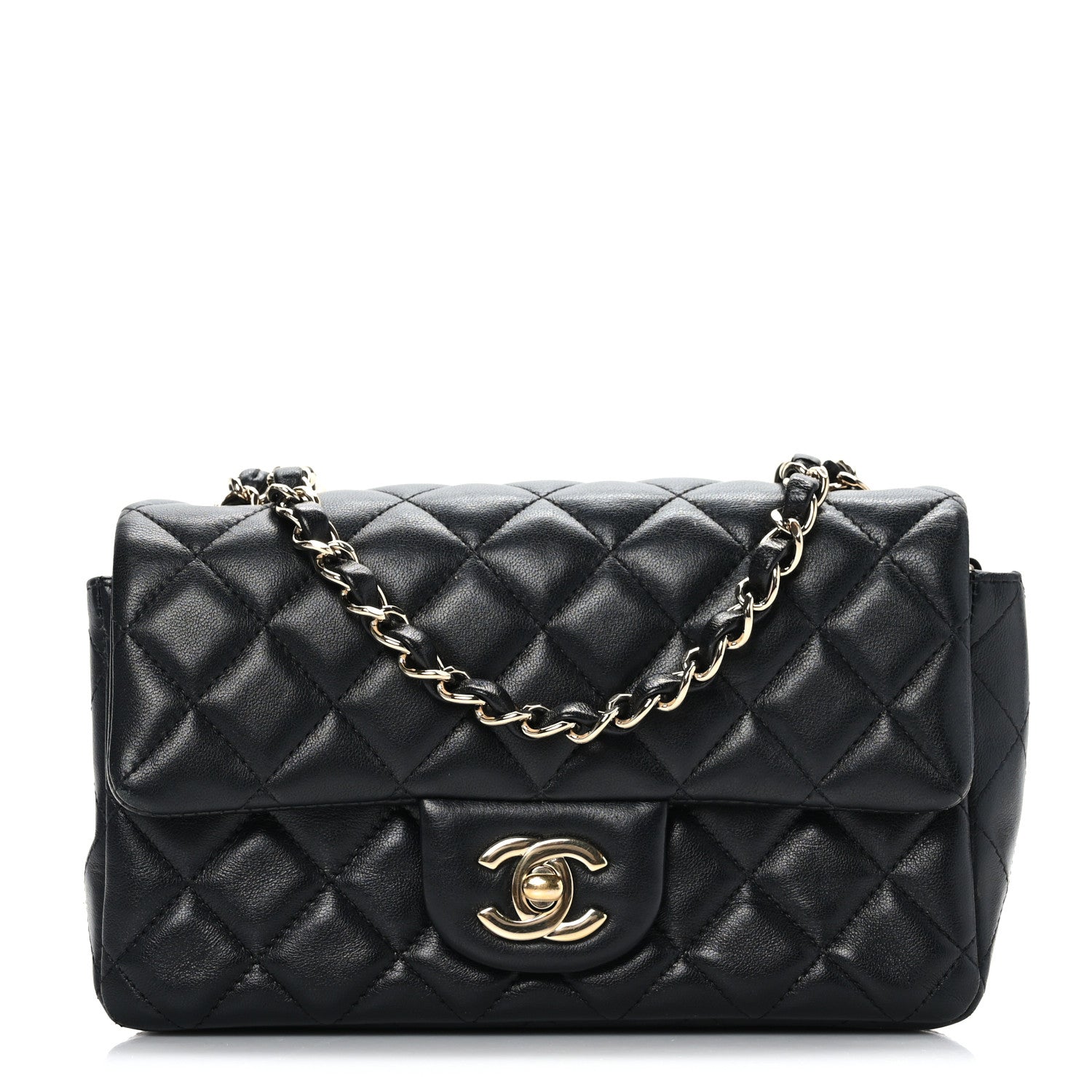 Chanel Lambskin Quilted Mini Rectangular Flap Black 1 of 9