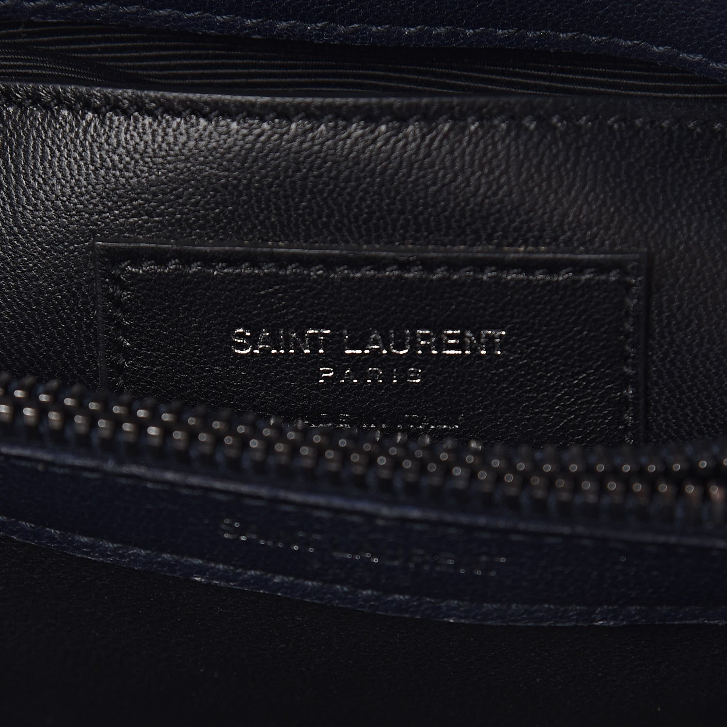 Saint Laurent Sheepskin Matelasse Chevron Monogram Medium College Bag Deep Marine 6 of 15