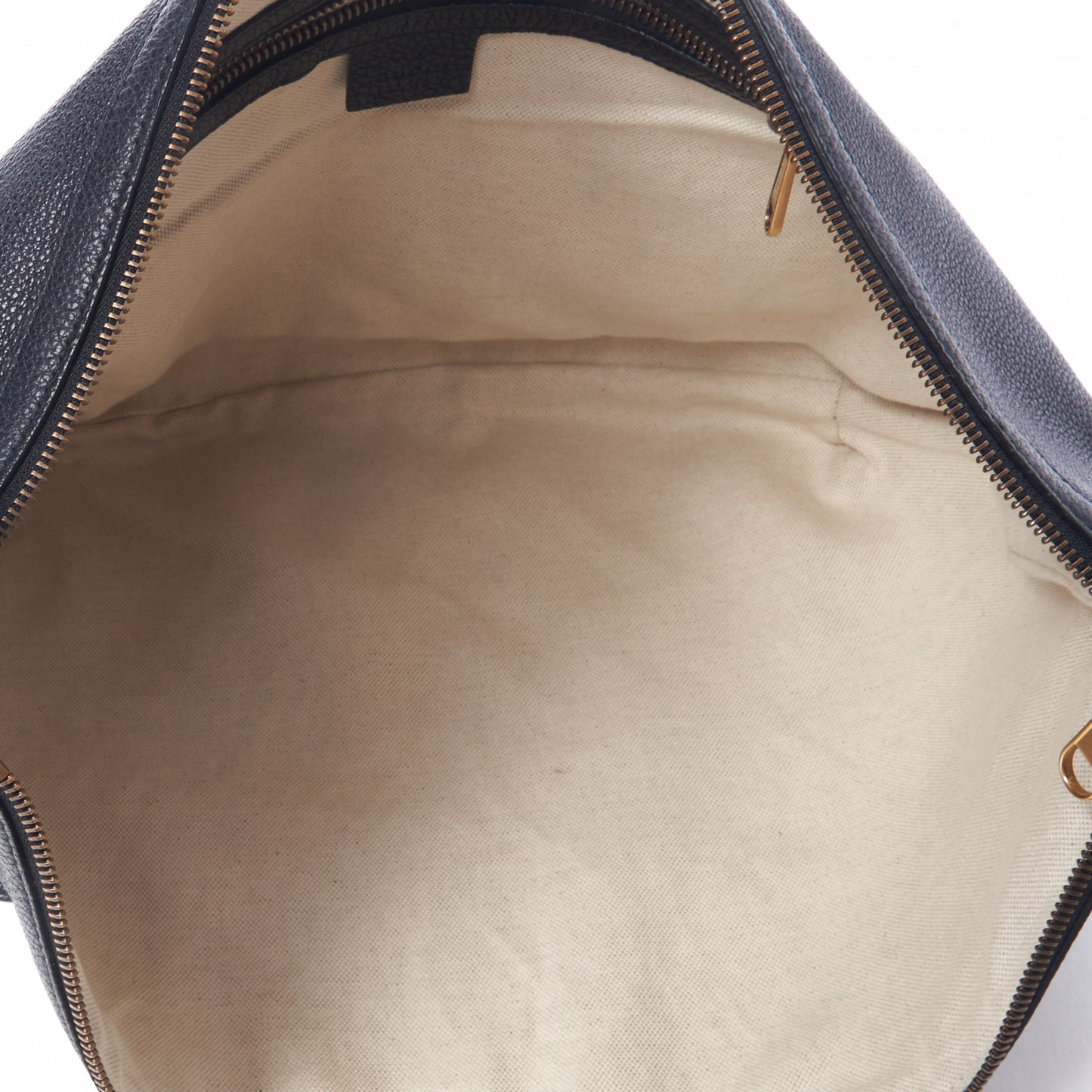 Grained Calfskin Logo Half Moon Hobo Black