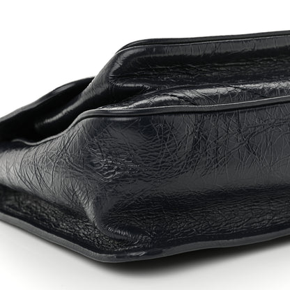 Saint Laurent Crinkled Calfskin Matelasse Monogram Medium Niki Chain Satchel Deep Marine 9 of 11