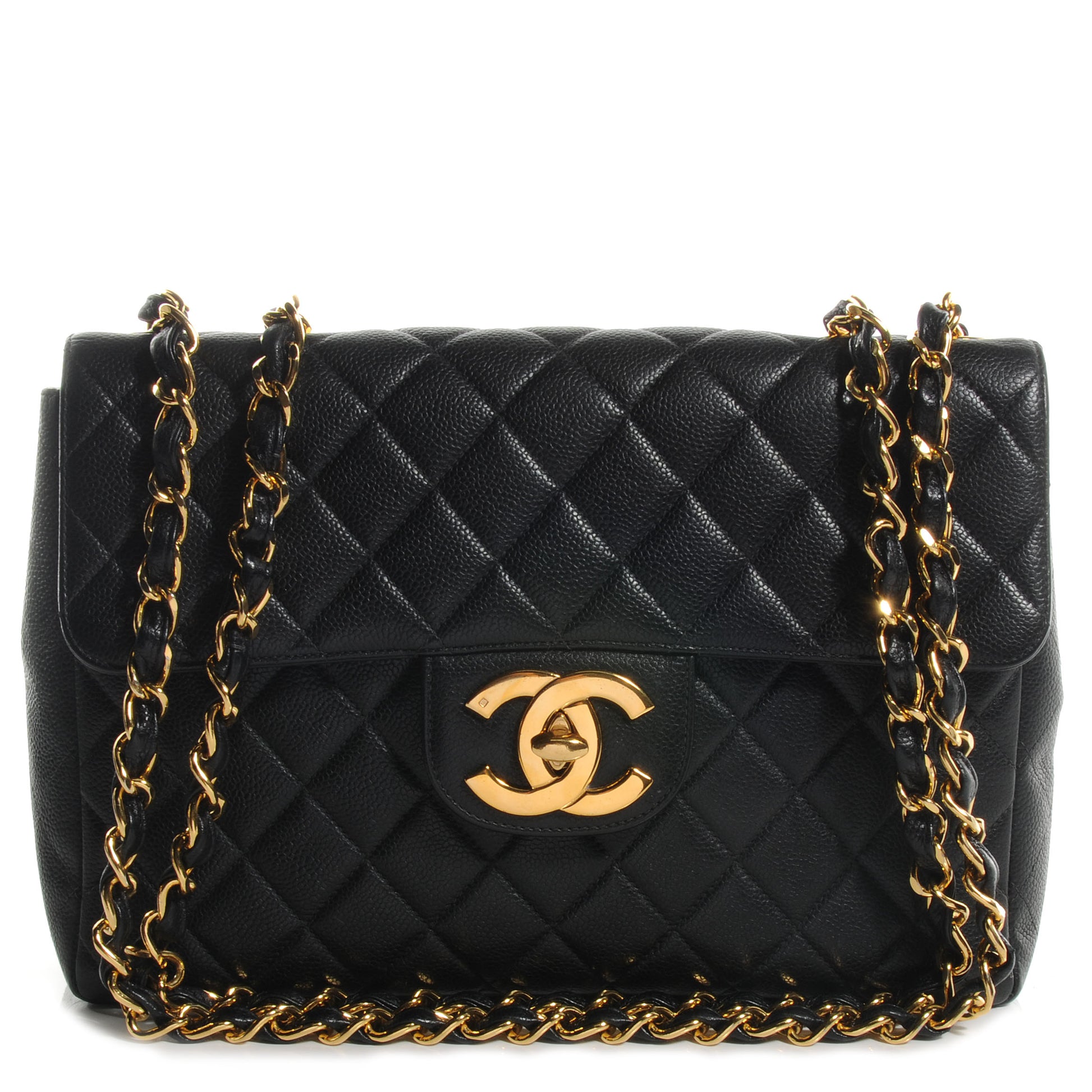Chanel Caviar Jumbo Single Flap Black 1 of 9
