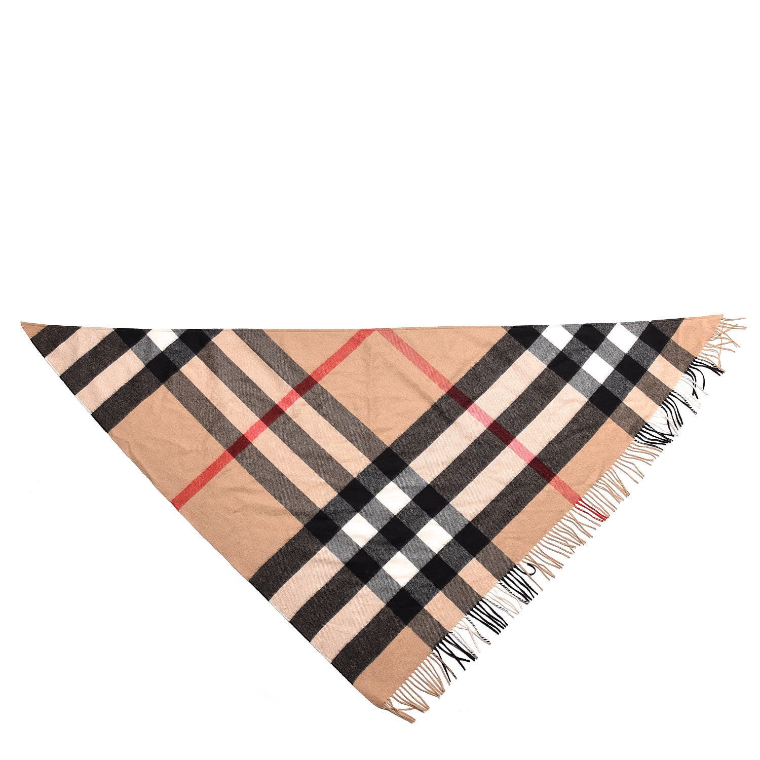 Burberry Cashmere Check Bandana Scarf Camel 1 of 3