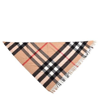 Burberry Cashmere Check Bandana Scarf Camel 1 of 3