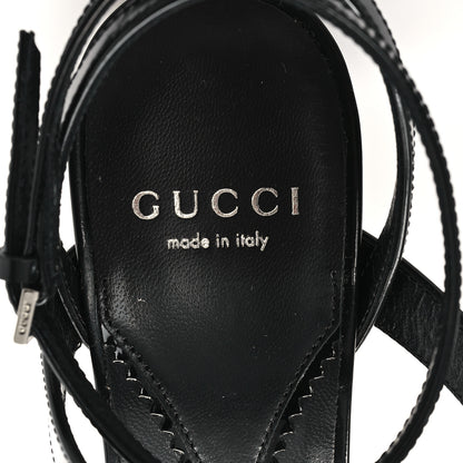 Gucci Nappa Regent Strappy Horsebit Sandals 38 Black 8 of 9