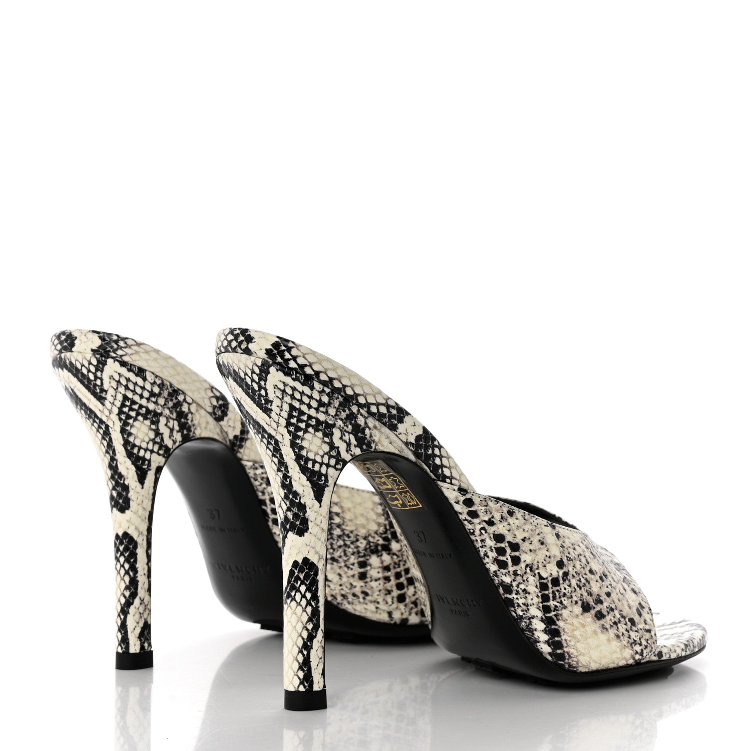 Givenchy Snakeskin Embossed Thong-Strap Sandals Mules 37 White 4 of 9