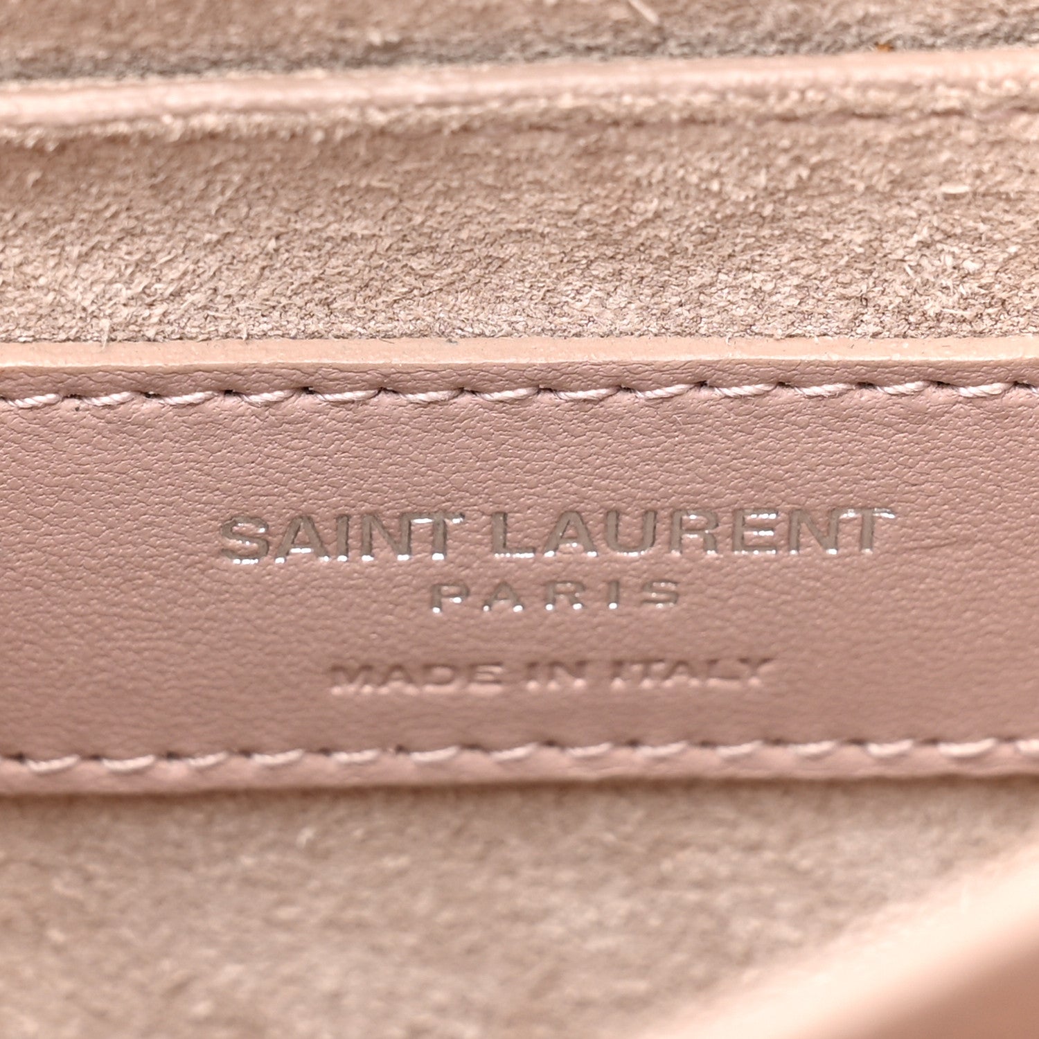 Saint Laurent Calfskin Crocodile Embossed Medium Monogram Sunset Powder Pink 8 of 22