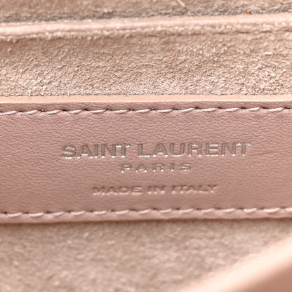 Saint Laurent Calfskin Crocodile Embossed Medium Monogram Sunset Powder Pink 8 of 22