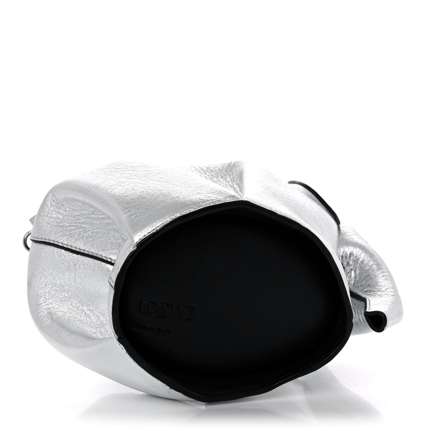 Metallic Calfskin Mini Elephant Crossbody Bag Silver
